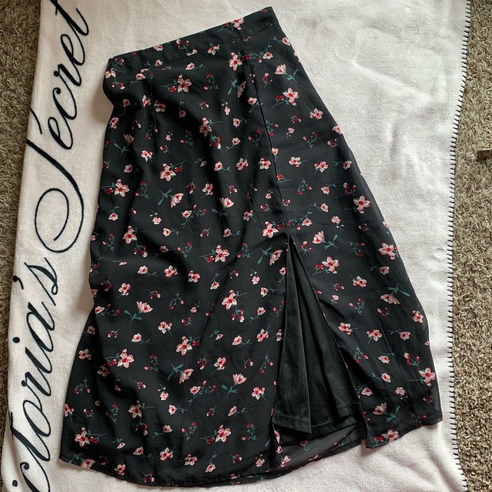 Nasty Gal Floral Midi Skirt
